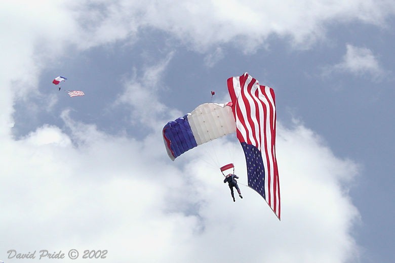 Liberty Parachute Team during Opening Ceremony