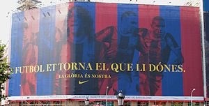 Barcelona victory banner